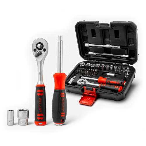Socket Tool Set; 40-Piece 1/4''dr 6-Point