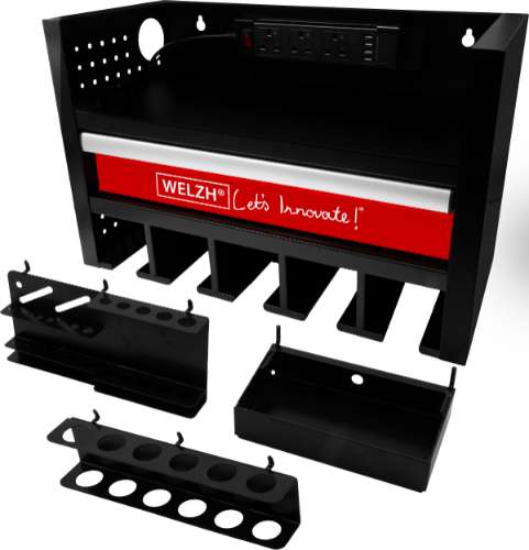Battery Tool Storage Rack With Draw and Power Point
