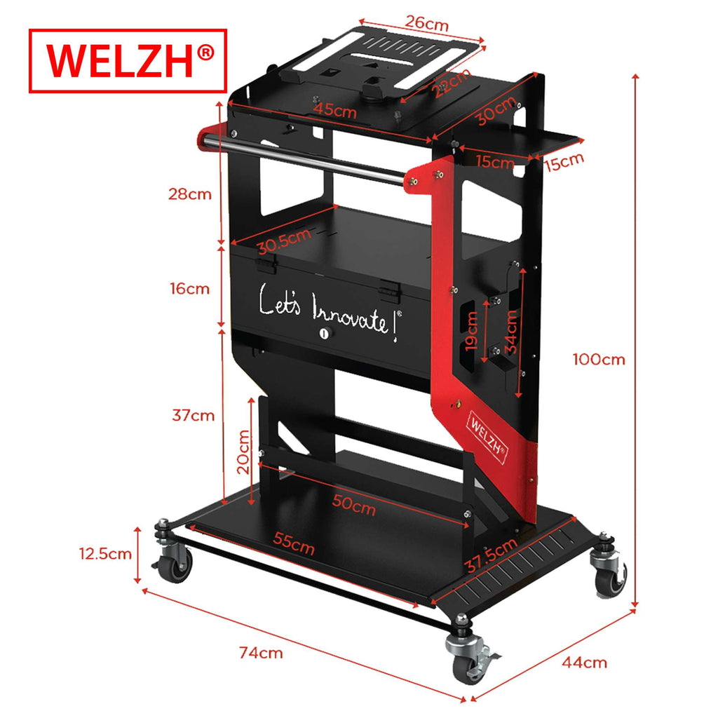 Automotive Diagnostic Tool Cart With Monitor Holder