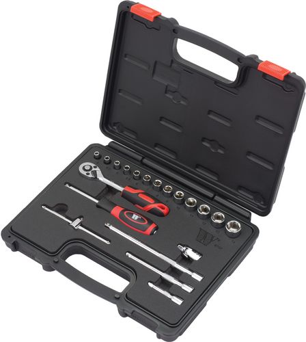 Socket Tool Set; 20-Piece Shallow, Chrome 6-point 1/4'' (FP Series)