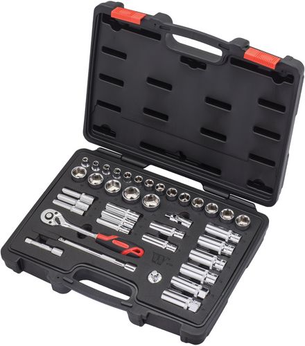 Socket Tool Set; 38-Piece Deep & Shallow, Chrome 6-point 3/8'' (FP Series)