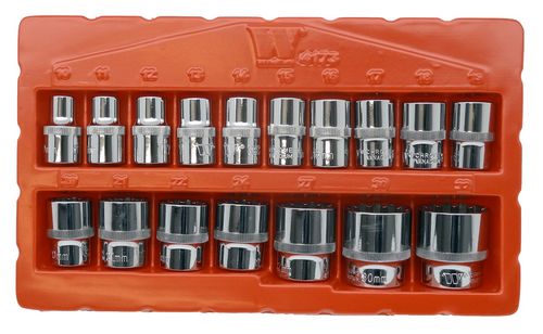 Socket Set; Gearlock, Shallow, 1/2''dr 17-Piece'
