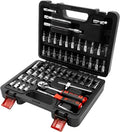 Socket Tool Set; 57-Piece Deep & Shallow, Chrome, 1/4'' 6-Point