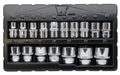 Socket Set; Hex, 1/2''dr Shallow, 10-32mm