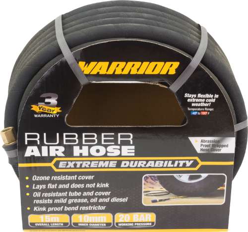 Warrior™ Premium Rubber Air Hose, 3/8'' x 15m(High Visibility)