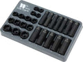 Socket Set; 3/8'', Deep & Shallow, Impact (Lok-Typ™) 8-19 mm