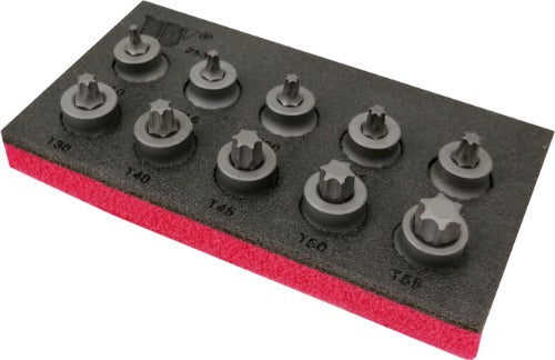 Torx Bit Socket Set, Extra-Low Profile, S2 Steel, T10-T55